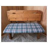 42W x 34H bench with cushioned seat, country