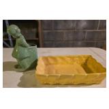 Vintage McCoy rectangular planter, and Dutch girl