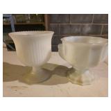 Vintage Milk glass planters