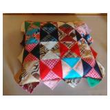 Vintage handmade quilted throw pillow