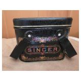 vintage Singer sewing machine tin container