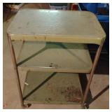 Vintage metal rolling cart 22 x 29 1/2 x 16