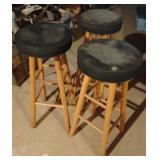 Set of 3 padded bar stools 30 1/2" tall