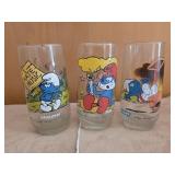 vintage 1982-1983 Smurf collector glass tumblers