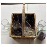 Basket of vote of candleholders, eight assorted