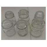 Set of six apothecary jars with lids new