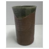 Handmade pottery cup or vase signed 5 inches tall