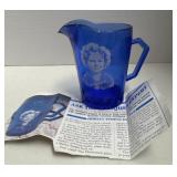 Vintage Shirley Temple pitcher Blue newspaper