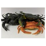 Plastic crab decor, set of five They