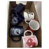 Set of 6 cups, various sizes and designs, coffee