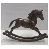 Vintage brass rocking horse measures 8ï¿½ x 7ï¿½