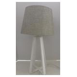 White wooden base lamp with shade excellent