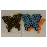 Multicolored felt butterfly decorations, six