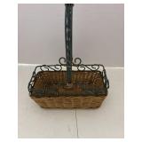 Wicker and metal basket 9 x 5ï¿½ x 12ï¿½