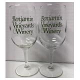 Two Benjamin vineyard winery glasses 6