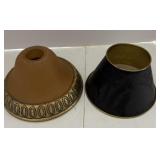 Lampshade set of two one blue brass 5 inches tall
