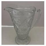 Vintage Indiana glass flower EAPG pitcher 10