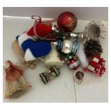 Assorted Christmas ornaments, vintage handmade