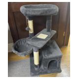 Small cat tree gray color gently loved measures