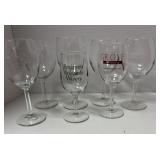 Seven assorted winery glasses New condition