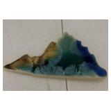 Pottery, Virginia magnet, blue, green and brown