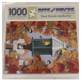 1000 piece, jigsaw puzzle, birds and snow
