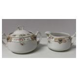 Handpainted porcelain sugar bowl Early 1900s