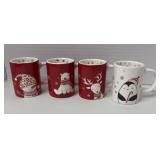 Set a four cocoa mugs Used Each mug is 3 1/2