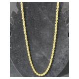 Vintage Monet Gold Plated Rope Chain Necklace -