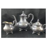 Reed and Barton Silver Plate Tea Set - kept in