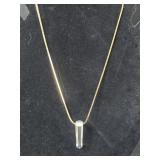 Crystal Charm on gold colored Necklace