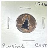 1996 punched cent Christmas tree