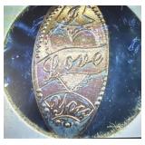 "I Love You" Elongated Penny Oval Token Pendant