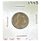1945 World War II coin penny