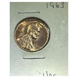 UNCIRCULATED 1963P LINCOLN MEMORIAL PENNY