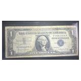 1957 B $1 Dollar Blue Seal Bill Note