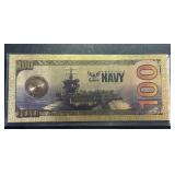 Novelty 24K gold foil plated United States Navy