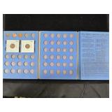Penny Coin Holder book with 5 pennies - Two 1961,