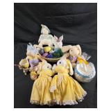 Easter decor, stuffed bunnies