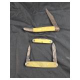 vintage Utica pocket knife featuring a yellow