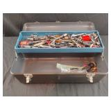 Metal tool box with contents