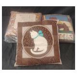 Handmade cat throw pillows