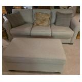 Couch 87x38x38 ottoman 44x17x24 beige