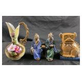 vintage Chinese Mud Men ceramic figurines