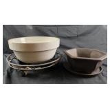 Stoneware large bowl used for planter, planter