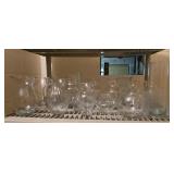 Assorted clear glass vases