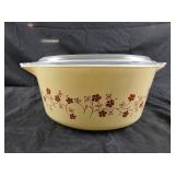 vintage Pyrex Trailing Flowers casserole dish