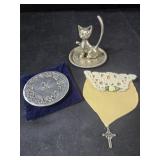 Cat Ring Holder, Compact Mirror (monogrammed "