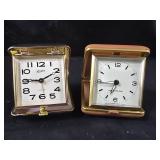 Two wind up Folding Travel Alarm Clocks - Linden