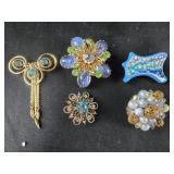 5 Vintage Brooches